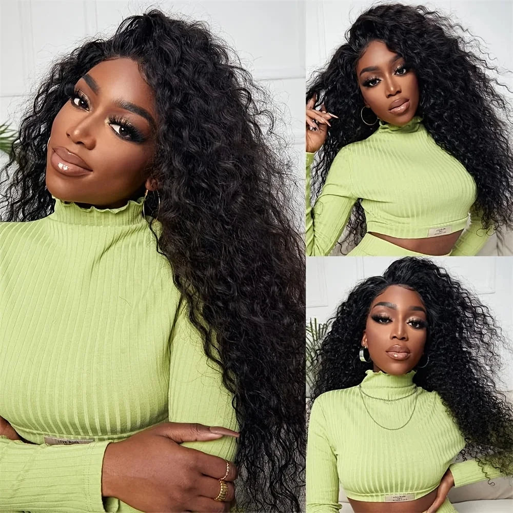 18A Virgin Wig Deep Wave Hair Bundle 100% Brazilian True Hair 22 24 26 inches Untreated Natural Color Thick Long Curly Hair