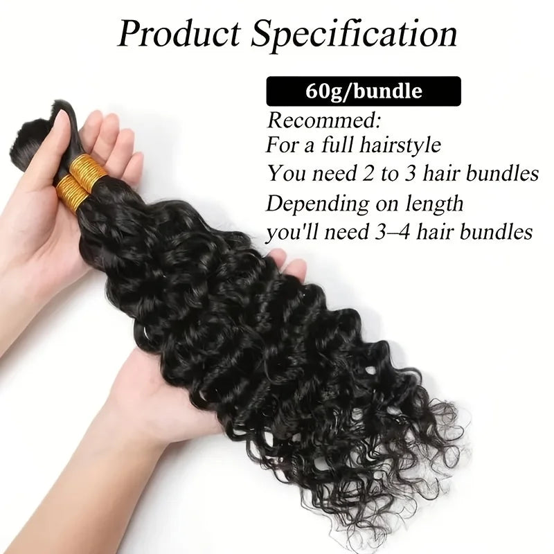 18A Virgin Wig Deep Wave Hair Bundle 100% Brazilian True Hair 22 24 26 inches Untreated Natural Color Thick Long Curly Hair
