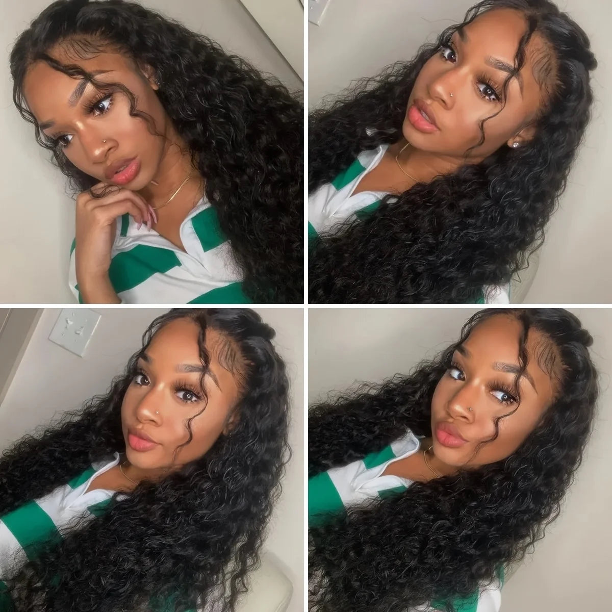 18A Virgin Wig Deep Wave Hair Bundle 100% Brazilian True Hair 22 24 26 inches Untreated Natural Color Thick Long Curly Hair