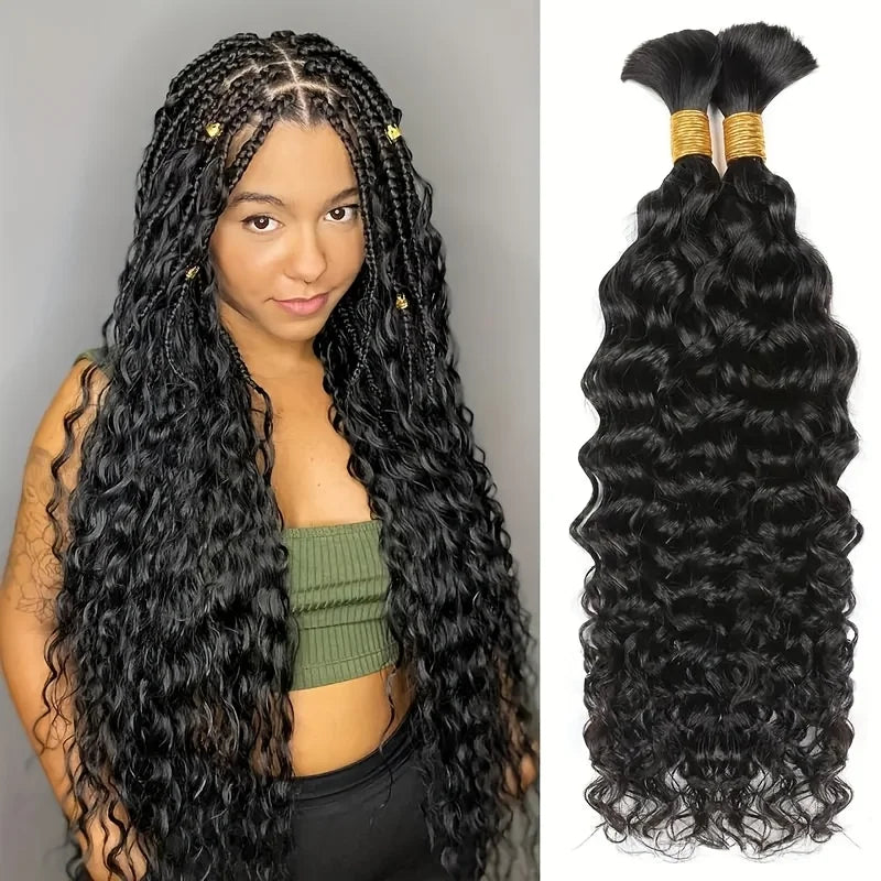 18A Virgin Wig Deep Wave Hair Bundle 100% Brazilian True Hair 22 24 26 inches Untreated Natural Color Thick Long Curly Hair