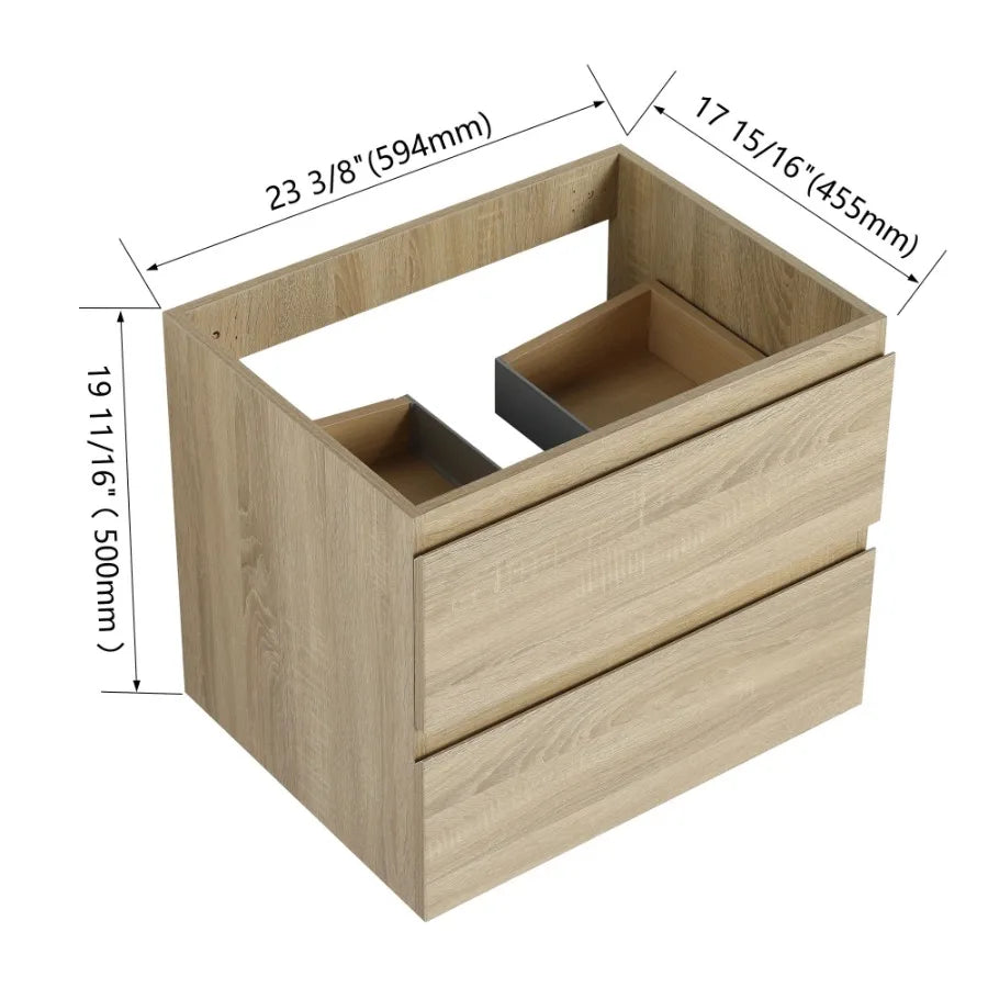 24 WallMounted Bathroom Vanity Only the Cabinet Body BVB01924LTO2