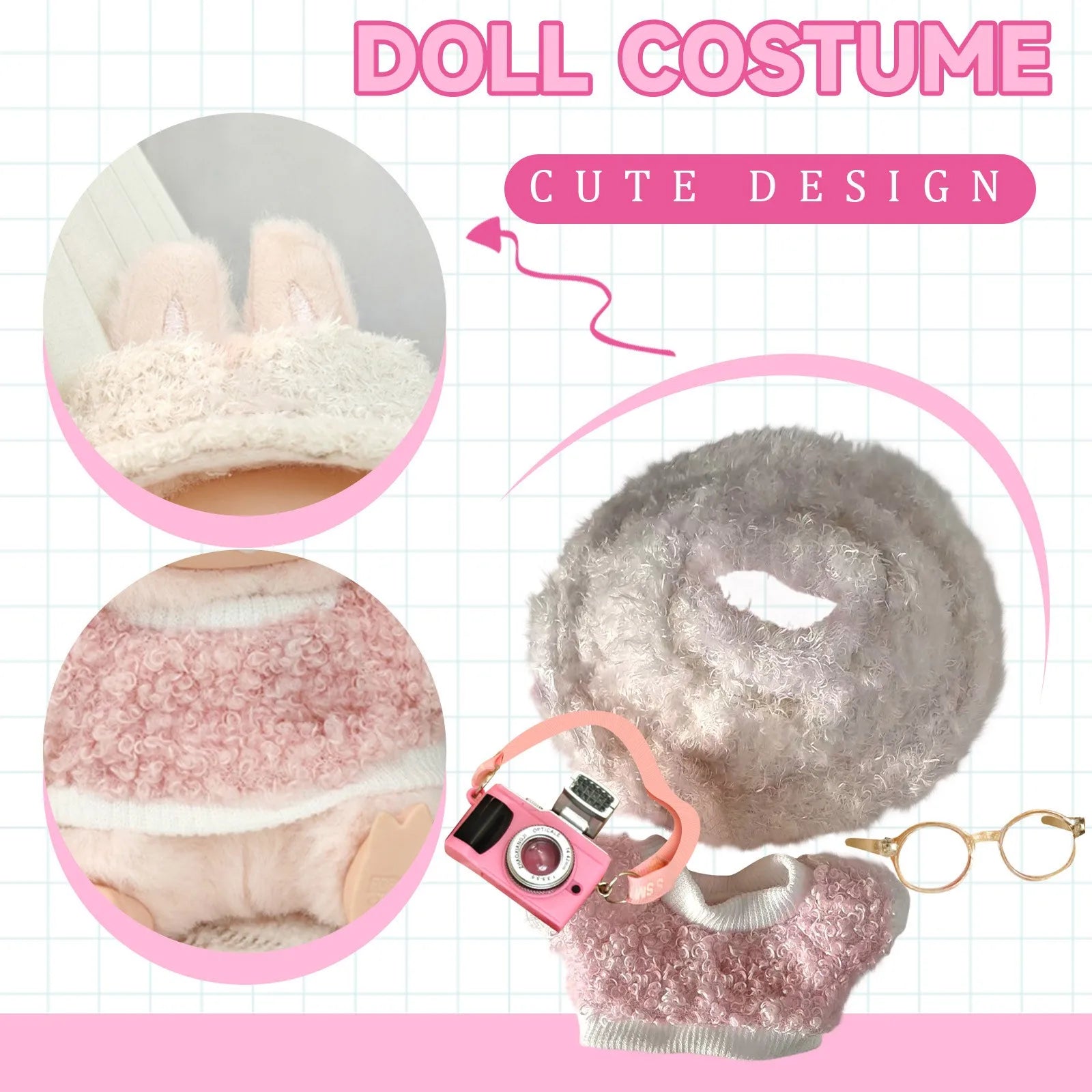 17cm Cute Set Labubu Doll Clothes Outfit Accessories Doll Clothing Kid Toy Girl Gift