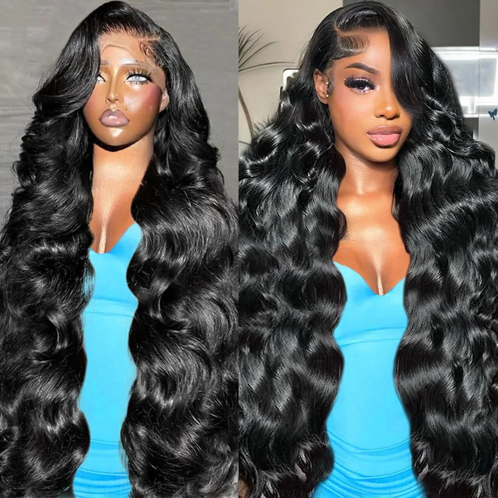 250 Density body wave human hair wigs 13x4 13x6 hd lace frontal wig Natural Brazilian 30 40 Inch black human hair wig  for Women