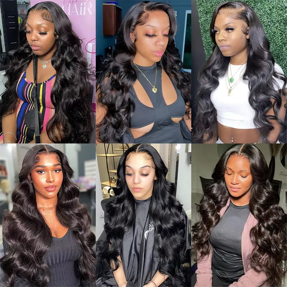 40Inch 300 Density Body Wave Human Hair 13x6 Hd Lace Frontal Wigs Brazilian 13x4 Lace Front 100% Human Hair Wigs For Black Women