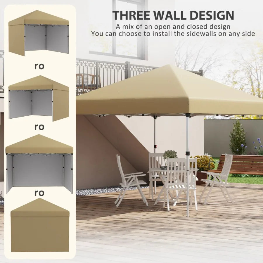 10' x 10' Pop Up Canopy Tent with 3 Sidewalls Leg Weight Bags and Carry Bag Height Adjustable Instant Party Tent Event Shelter