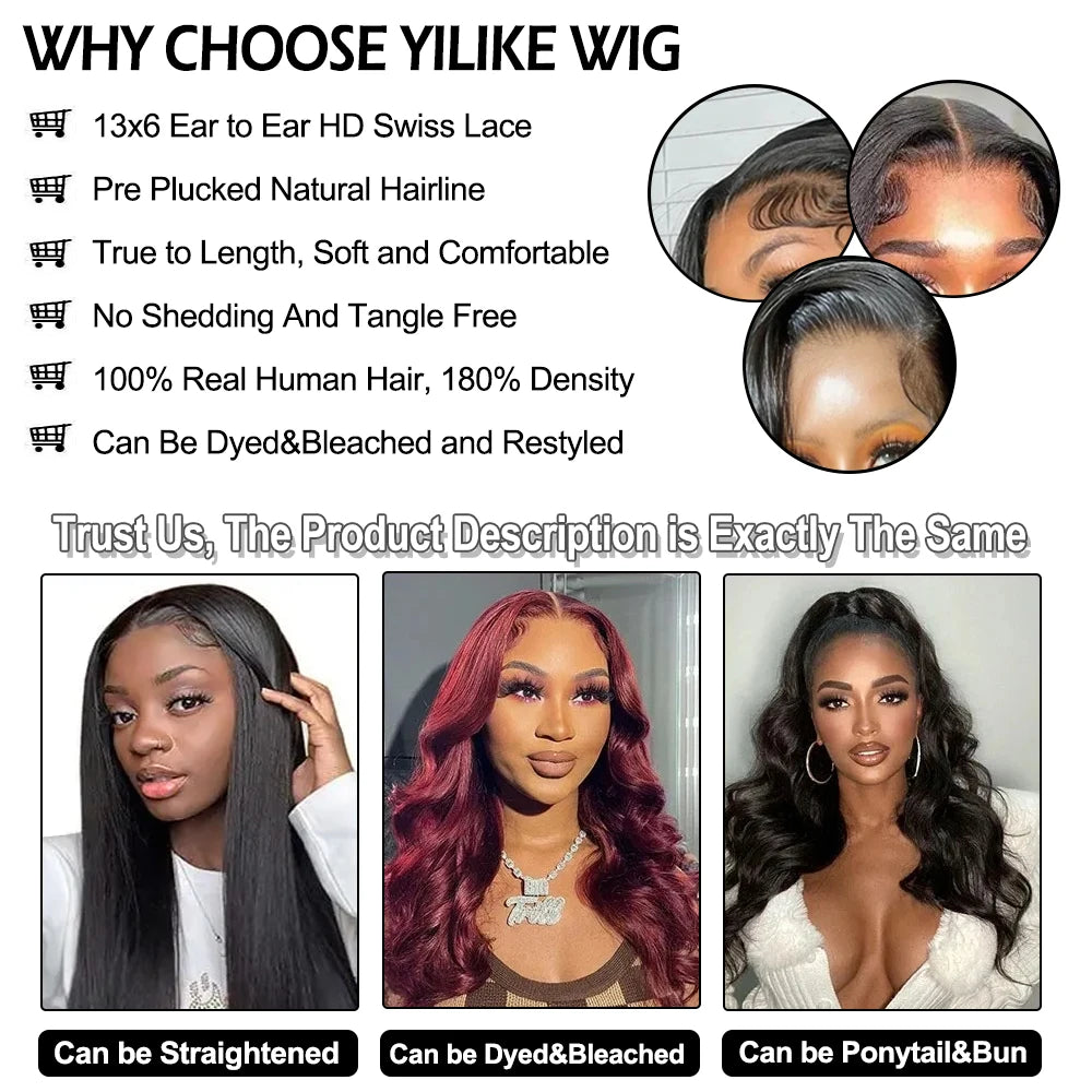250 Density body wave human hair wigs 13x4 13x6 hd lace frontal wig Natural Brazilian 30 40 Inch black human hair wig  for Women