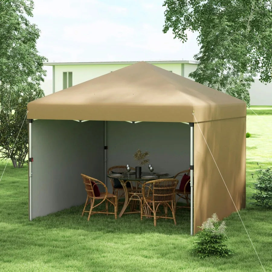 10' x 10' Pop Up Canopy Tent with 3 Sidewalls Leg Weight Bags and Carry Bag Height Adjustable Instant Party Tent Event Shelter